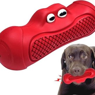 Autoau Dog Toy Indestructible Large Dog Chew Toy for Aggressive Chewing, Robust Rubber Squeaky Dog Toys, Interactive Dog Toy for Boredom