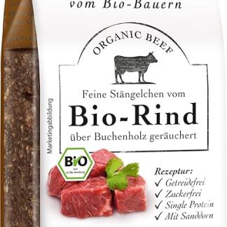 defu Dog Snack, 1 x 125 g, Farm Treat, Fine Stems of Organic Beef, Premium Organic Treats for Your Dog