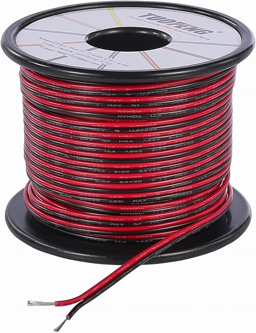 TUOFENG 22 Gauge Electric Wire 30 Metre Roll 2 Pin Extension Cable 12 V Cable Wire for LED Strip Light 3528 5050