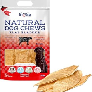 Frigera Natural Calf Bladder Flat Pack of 5, 230 g - Beef, Natural, Protein-Rich Treats for Dogs, Gluten and Grain-Free, High-Quality Dog Snacks without Additives