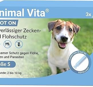 Animal Vita® Spot On Tick Protection for Dogs [Reliable Tick Protection] Tick Repellent for Dogs - Tick Protection Dog - Spot On for Small Dogs (2 to 10 kg)
