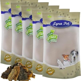 Lyra Pet 5 kg beef rumen small approx. 2-10 cm dried natural chew snack protein treats also for puppies and older dogs nutrient rich gently dried well tolerated