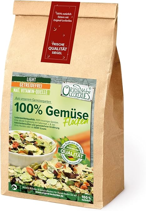Original-Leckerlies: 100% Vegetable Flakes, 5 kg Grain-Free Vegetable Flakes, Dog Flakes, Barf Additive Dog Food - Natural Product for Dogs