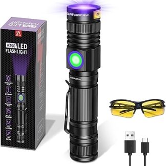 DARKBEAM UV Torch UV Lamp 395 nm Light USB Rechargeable Woodsche Lamp Black Light Lamp Small LED Black Light Torch Mini for Resin Hardening Nails Urine Detectors with UV Glasses