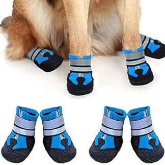 iPobie Non-Slip Dog Shoes, Waterproof Paw Protection Shoes for Dogs, Pack of 4 (S Size)