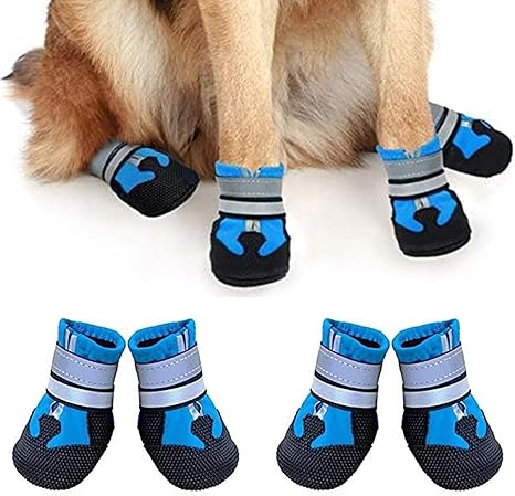 iPobie Non-Slip Dog Shoes, Waterproof Paw Protection Shoes for Dogs, Pack of 4 (S Size)
