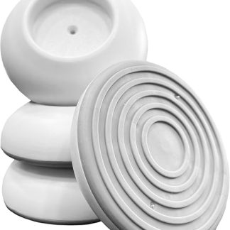 BOMI Elephant Feet Set of 4 Round, White, Wall Protection Pads for Stair Safety Gates No Drilling and Door Safety Gate, Non-Slip Function, Wall Pads for Clamping, High-Quality Accessories for Child