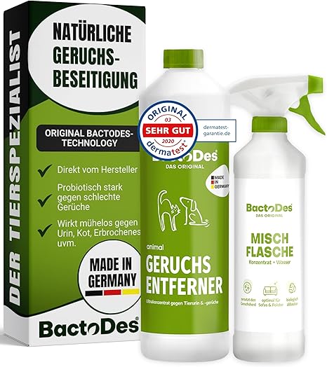 BactoDes Animal Animal Odour Remover Effective Odour Remover Cat Urine, 1l