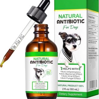 Natural Antibiotic for Dogs (60 ml) - 100% Hormone-Free Anti-Inflammatory Drops with Bacon Flavour - Safe Support for Infections & Strengthening the Defences