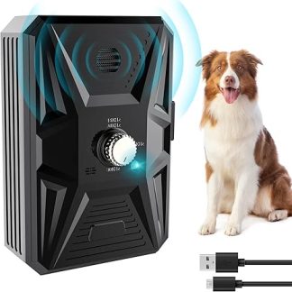 Queenmew Anti Bell Device Dogs, 3 Modes Anti-Bark Ultrasonic Device, 33 Foot Stop Dog Bark Device, IPX4 Waterproof Anti-Bark for Dogs for Training Large Small Dogs Outdoor and Indoor
