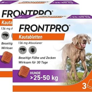 Frontpro 136 mg for Dogs 25-50 kg 2 x 3 Chewable Tablets