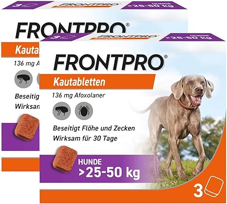 Frontpro 136 mg for Dogs 25-50 kg 2 x 3 Chewable Tablets