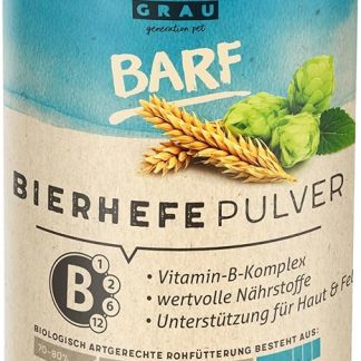 GRAU - The Original 100% Natural Brewer's Yeast for Shiny Coat and Strong Skin, Rich in Minerals and Trace Elements, 1 Pack (1 x 500 g), Supplementary Feed for Dogs and Cats