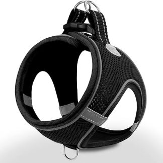 Joytale Dog Harness, Reflective Soft Padded Dog Harness, Breathable Air Mesh Chest Harness for Small, Medium Dogs, M, Black