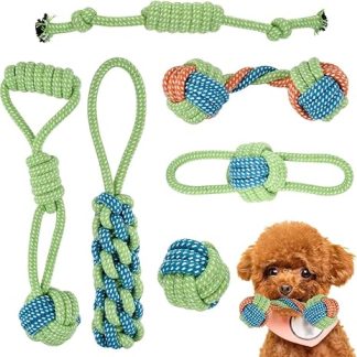 BUYGOO Dog Toy Set, 6 Pieces Dog Toy Small Dogs, Dog Toy, Dog Toy Rope, Dog Chew Toy, Dog Toy Large Dogs Indestructible, Puppy Toy for Dogs Dental Care