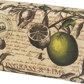 Kew Gardens Vintage Prints Wrapped Soap - Luxury Fragrance Bath Soap - Vintage Lemongrass & Lime Bath Soap 240g