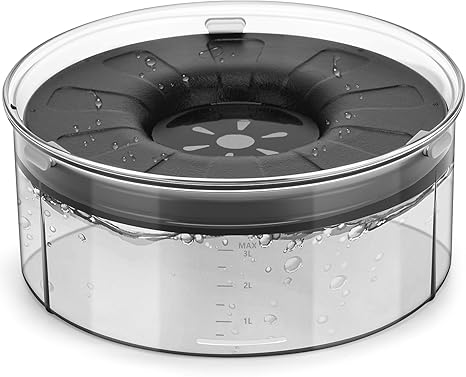 PETTOM Water Bowl Dog without Drooling, 3 L Transparent Dog Bowl Leak-Proof Drinking Bowl Dog Anti Schlabber, Dog Water Bowl for Indoor and Outdoor Use