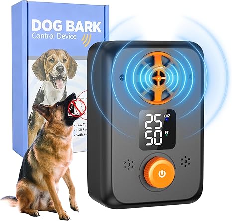 kacylzom Antibarking for Dogs - Ultrasonic Antibarking Device for Dogs with 5 Frequency Levels 3 Ranges 50 Feet Range Automatic Anti Bark Function Ultrasonic Dog Bark Stopper for Indoor Outdoor Use