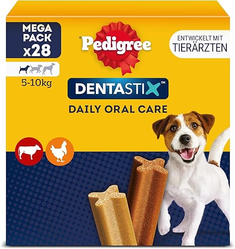 Pedigree DentaStix Daily Oral Care Small Dog Dental Treat - Chicken & Beef Flavour - 112 Sticks (4 x 28)