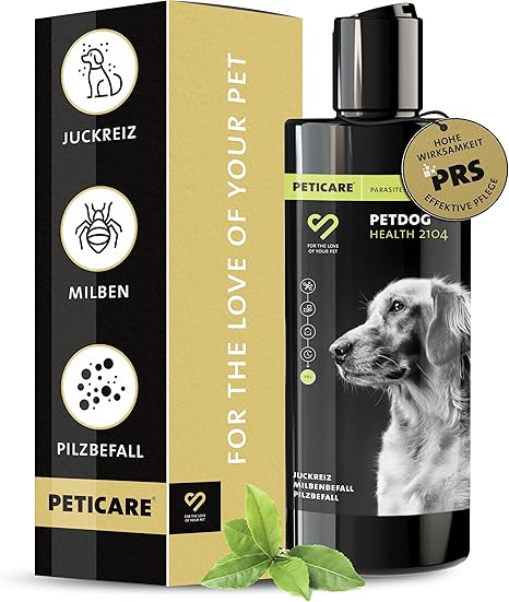 Peticare Anti-Parasite Dog Shampoo | Against Mites Fleas Fungi | Effectively Relieves Itching & Supports Regeneration Process | Unique PRS® System for Long Effect - petDog Health 2104