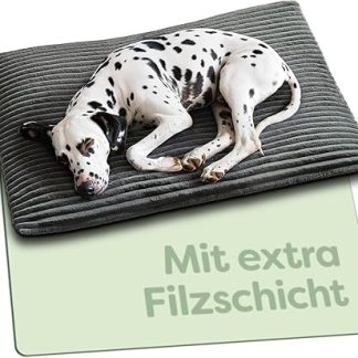 Knupis Self-Heating Heat Blanket Dogs - 90 x 60 cm Large Dog Mat - Soft & Noise Absorbing - Washable Cover - with Dog Blanket Non-Slip - Electric Blanket for Dogs - Grey