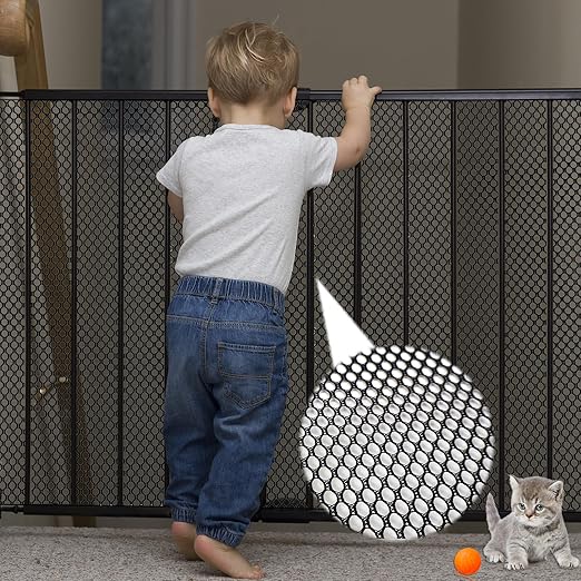 Raxfekro Stair Safety Net Children's Protective Net Balcony with Nylon Cord, Drawstring and Floor Buckle, Safety Net Stair Railing 300 x 90 cm