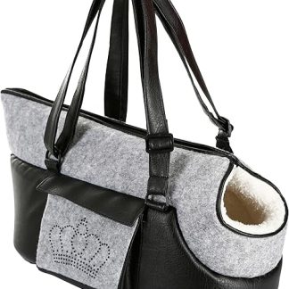 Kerbl 80363 Carrying bag Chiara with rhinestone, 46 x 23 x 25 cm, gray / black