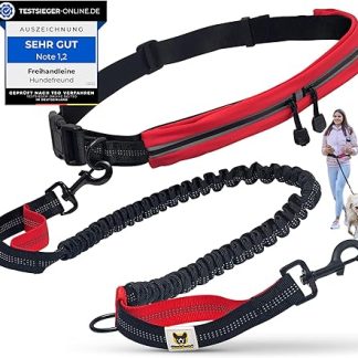Hundefreund jogging lead with running belt elastic dog lead 120-180 cm for medium and large dogs hands-free jogging running cycling hiking