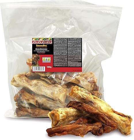 SavannaDog Toe Bones from South African Ostrich 1000 g - Natural Chews Grain-Free & Hypoallergenic Dog Chews for Long Nibbling Fun