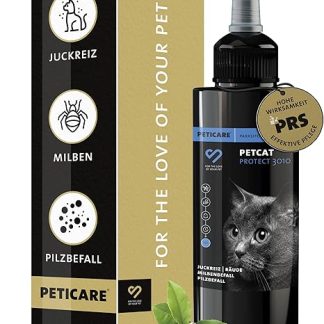 Peticare Anti-parasite agent for cats, against mites, fleas, fungi, effectively relieves itching and supports regeneration process, unique PRS® system for long effect, petCat Protect 3010