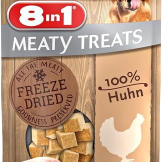 8-in-1 Meaty Treats, Freeze-Dried Dogs Treats, Grain-Free and Sugar-Free (1 Bag, 50 g), Chicken