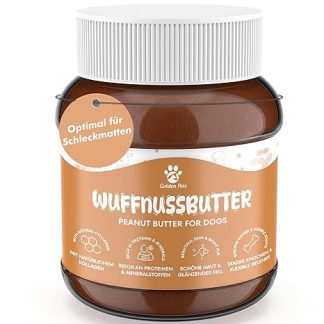 Wuffnut Butter Peanut Butter for Dogs & Puppies - 100% Natural with Lots of Protein - Dog Food Topper for Lick Mats, Toys, Training, Treats, Lick Paste, Reward 330 g Golden Pets