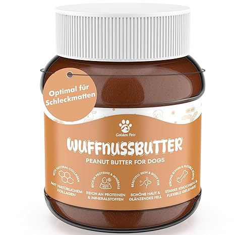 Wuffnut Butter Peanut Butter for Dogs & Puppies - 100% Natural with Lots of Protein - Dog Food Topper for Lick Mats, Toys, Training, Treats, Lick Paste, Reward 330 g Golden Pets