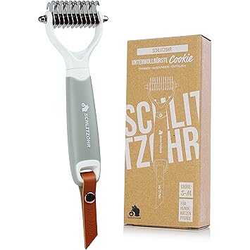 SCHLITZOHR Undercoat Brush Cookie Pet Brush Dog, Cat & Horse Medium to Long Hair Breeds Undercoat Comb Against Knots & Tangles