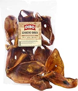 DIBO Pig Ears, Pack of 10 in a Bag, the Small Natural Chew Snack or Treat for Between, Dog Food, Quality Chew Item without Chemicals