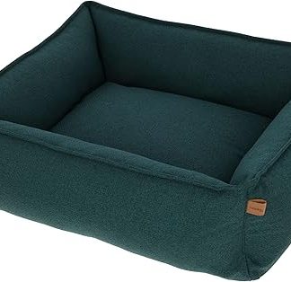 Kerbl Pet Oliver Cuddly Bed for Dogs, Robust Fabric, Washable Cover, Non-Slip Underside, Modern Dog Bed, English Green, 85 x 70 x 25 cm