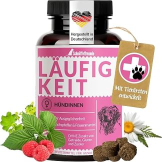 Schnüffelfreunde Läufigkeit Drops I Stress Reduction Dog in Cycle I Apparently Pregnant I Functional Snack for Dogs I with Monk Pepper, Women's Coat, Raspberry Leaves (150 g - Approx. 180 Pieces)