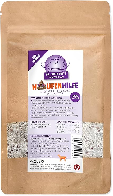 napfcheck Poop Aid - Food Supplement Against Soft Faeces - for Dogs - 200 g