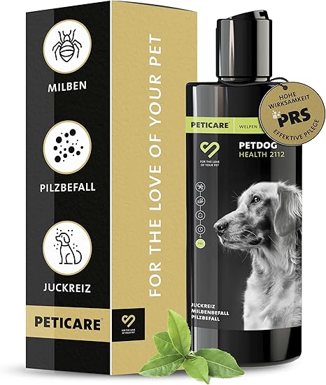 Peticare Anti-Parasite Young Dogs & Puppy Shampoo | Against Mites Fleas Fungi | Relieves Itching & Promotes Regeneration Process | Unique PRS® System for Long Effect - petDog Health 2112