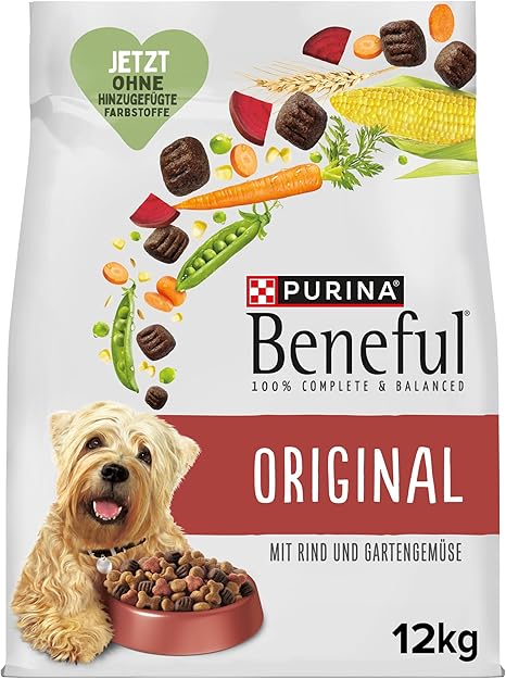 Beneful Original Dry Dog Food with Beef and Garden Vegetables, Pack of 1 (1 x 12 kg)