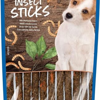 TRIXIE Dog Treats Insect Snack Sticks with Mealworms 80 g - Gluten-Free Premium Treats for Dogs - No Grain & Sugar, Tasty Reward for Training & Home - 31659
