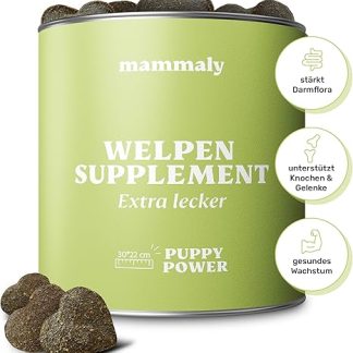mammaly 13 in 1 Puppy Treats Young Dogs (325 g) Puppy Power Snacks with Prebiotics, Green-Lipped Mussel and Vitamin E - Healthy Growth and Nerve Functions - Supports Training