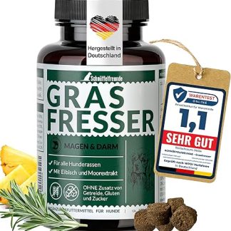 Schnüffelfreunde Grass Eater Drops for Dogs I for Eating Grass and Faeces I Supports a Balanced Gastrointestinal Tract in Dogs I with Marshmallow, Bog Extract, Psyllium Seeds (150 g - Approx. 180