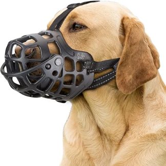 Ownpets Dog Muzzle for Large Dogs, Muzzle Shepherd Dog, Muzzle Medium Dogs, Silicone Dog Muzzle, Black, XL