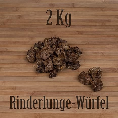 2 KG of Beef Lung Cubes Fat Treat Reward Training Bones Kauartikel