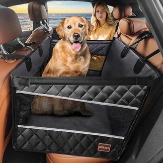MIXJOY Dog Car Seat Extra Stable Dog Seat Car Waterproof Non-Slip Dog Car Seat Dog Seat Medium / Large Dogs Reinforced Dog Seat Car Rear Seat with 4 Attachment Straps