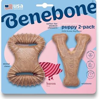 Benebone Puppy Chew Toy Twin Pack Softer for Softer Chewers