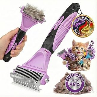 PQTETRA Cat Brush for Gentle and Precise Hair Removal, Suitable as a Cat Brush Long Hair & Cat Brush Short Hair Against Tangles, Comfortable Massaging Undercoat Brush, Cat Dog Brush