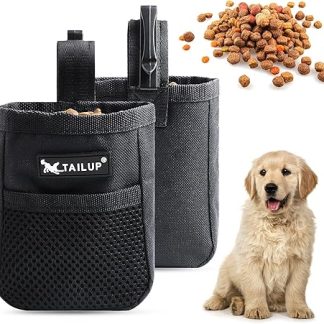 Realure Treat Bag for Dogs Small Food Bag Dog Training Hands-Free Treat Bag for Dogs with Attachment Clip Snack Bag Dog for Dog Training Travel Walking
