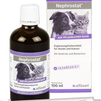 Alfavet Nephrostat Supplementary Food for Health Support of Urinary Organs for Dogs and Cats, 100 ml with Dosing Syringe